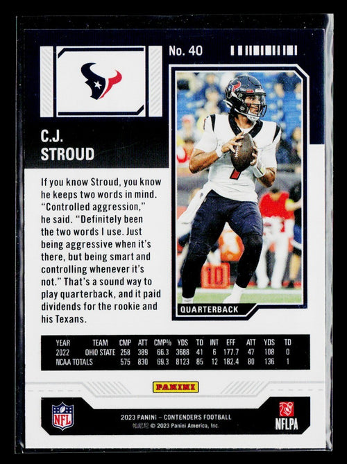 2023 Panini Contenders - Season Ticket C.J. Stroud #40 (RC)