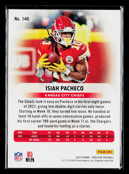 2023 Panini Prestige - Isiah Pacheco #146 Xtra Points Premium Red /399