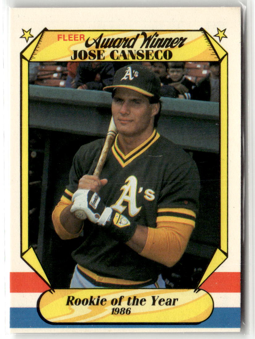 1987 Fleer Award Winners Jose Canseco #6 (RC) front