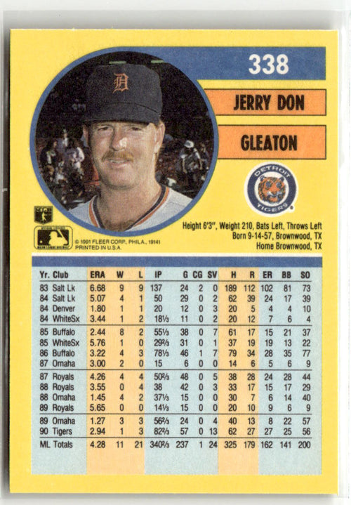 1991 Fleer Jerry Don Gleaton #338 back