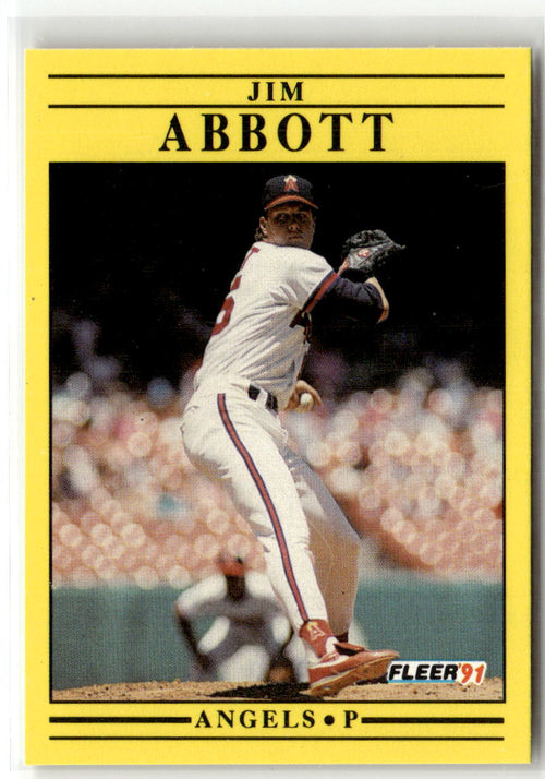 1991 Fleer Jim Abbott #305 (RC) front