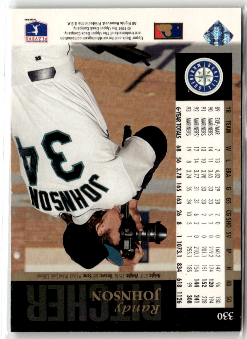 1994 Upper Deck Randy Johnson [Electric Diamond] #330 back
