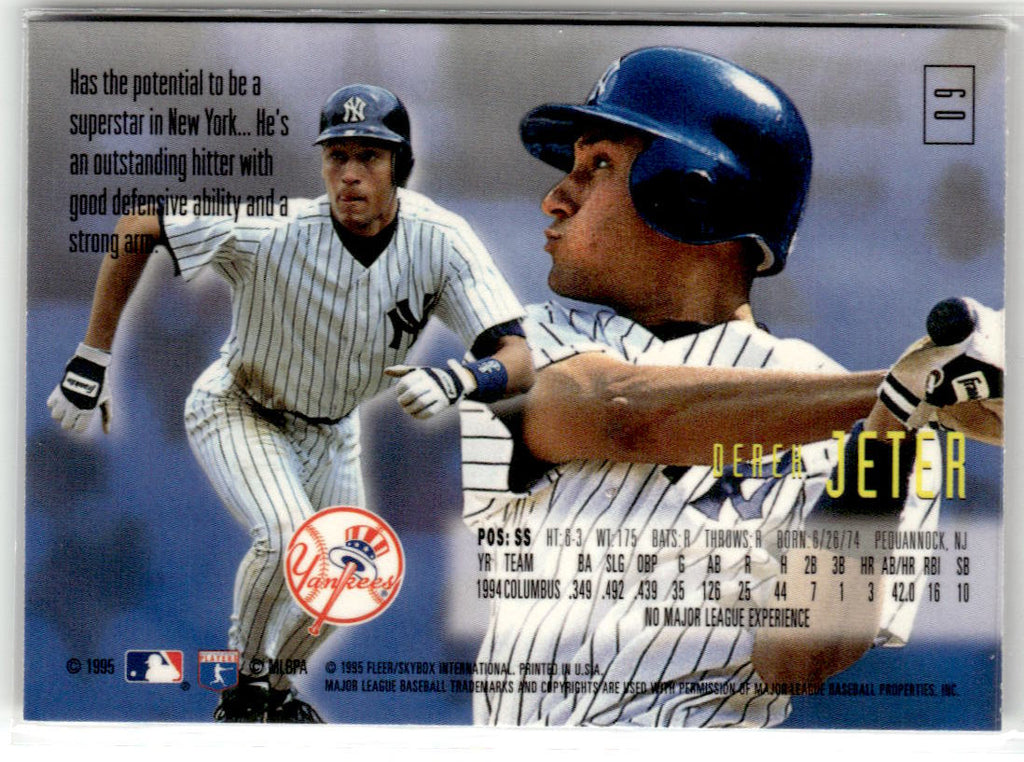 1995 Emotion Derek Jeter #60 (RC) back