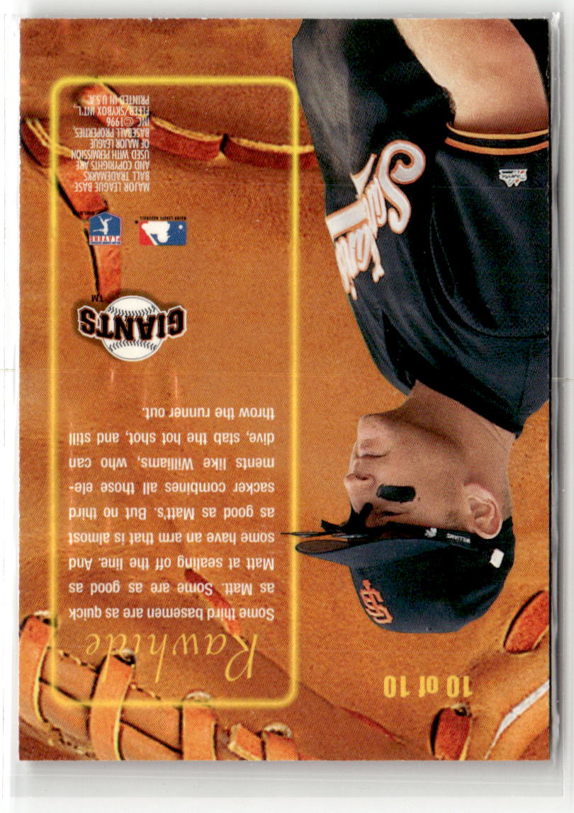 1996 Ultra Rawhide Matt Williams #10 back