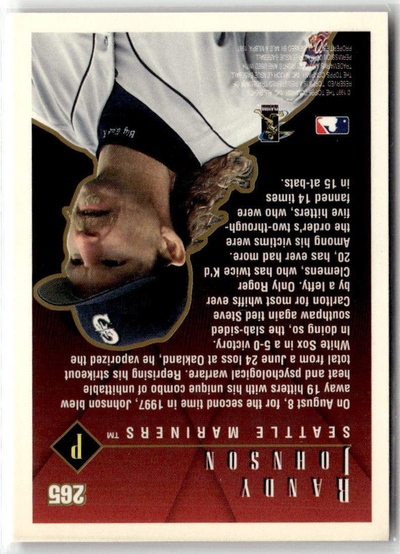 1998 Topps Randy Johnson #265 back