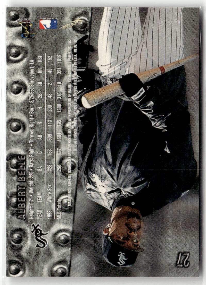 1999 Metal Universe Albert Belle #27 back
