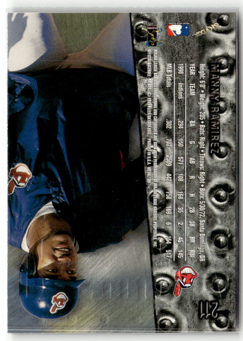 1999 Metal Universe Manny Ramirez #211 back