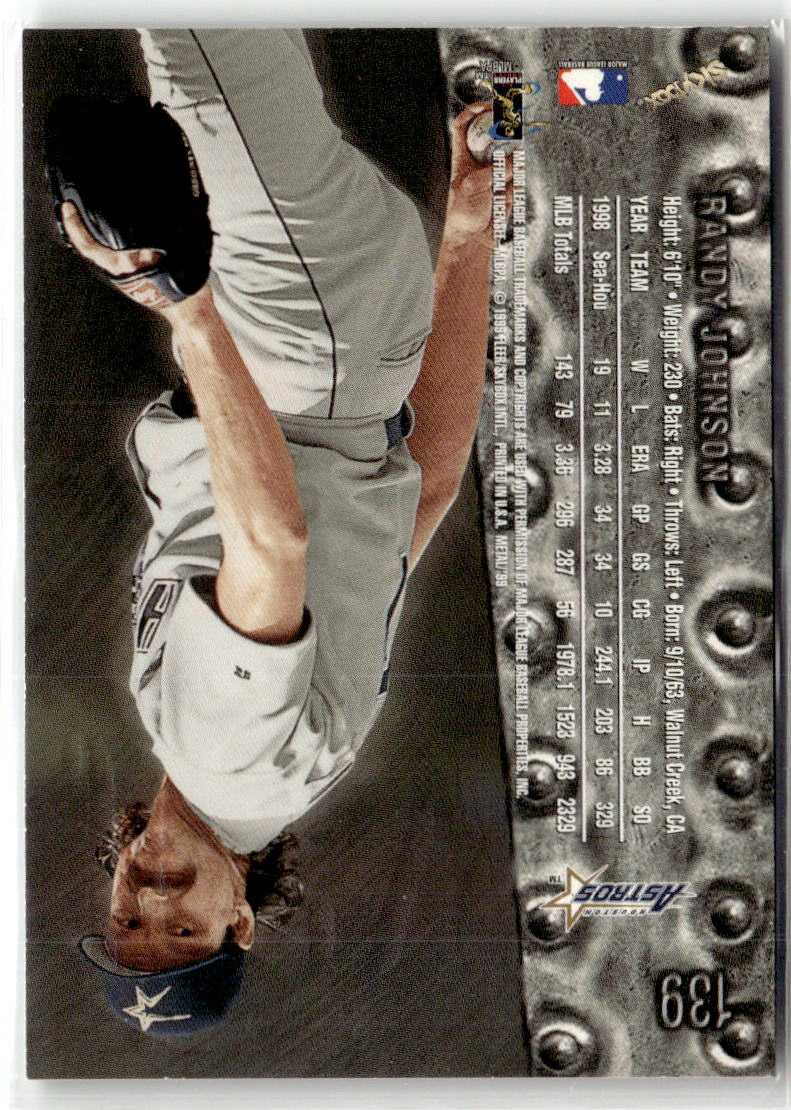 1999 Metal Universe Randy Johnson #139 back