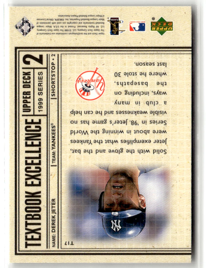 1999 Upper Deck Textbook Excellence Derek Jeter #T17 back