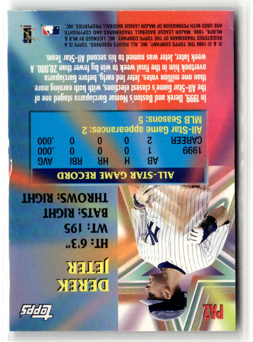 2000 Topps PerenniAL All Stars Derek Jeter #PA2 back