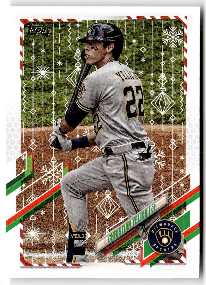 2021 Topps Holiday Mega Box Christian Yelich #HW61 front