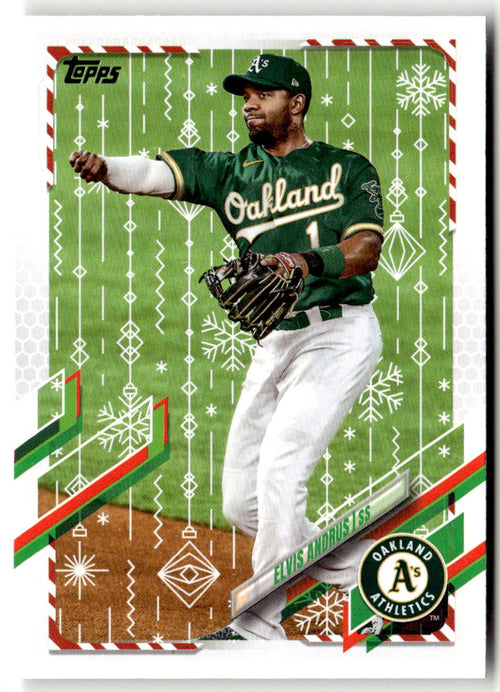 2021 Topps Holiday Mega Box Elvis Andrus #HW119 front
