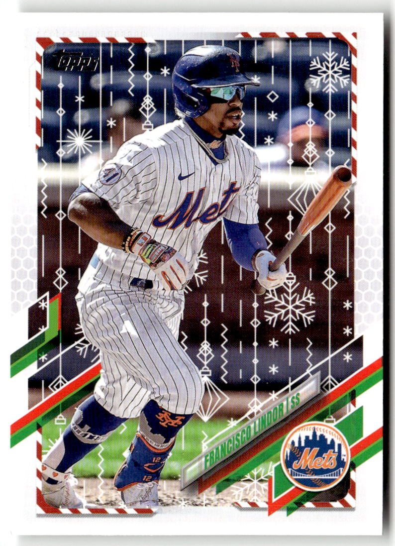 2021 Topps Holiday Mega Box Francisco Lindor #HW11 front