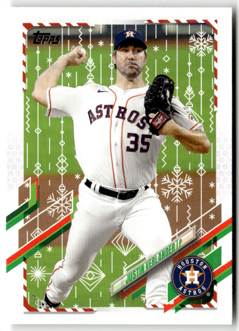 2021 Topps Holiday Mega Box Justin Verlander #HW160 front