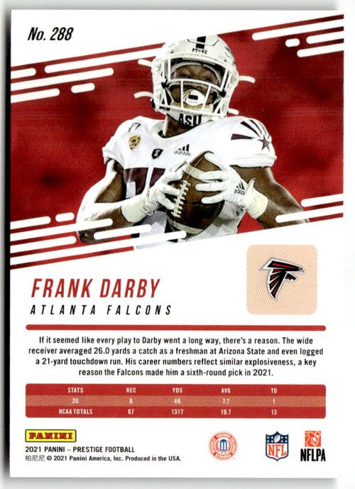 2021 Panini Prestige Frank Darby [Xtra Points Astral] #288 back