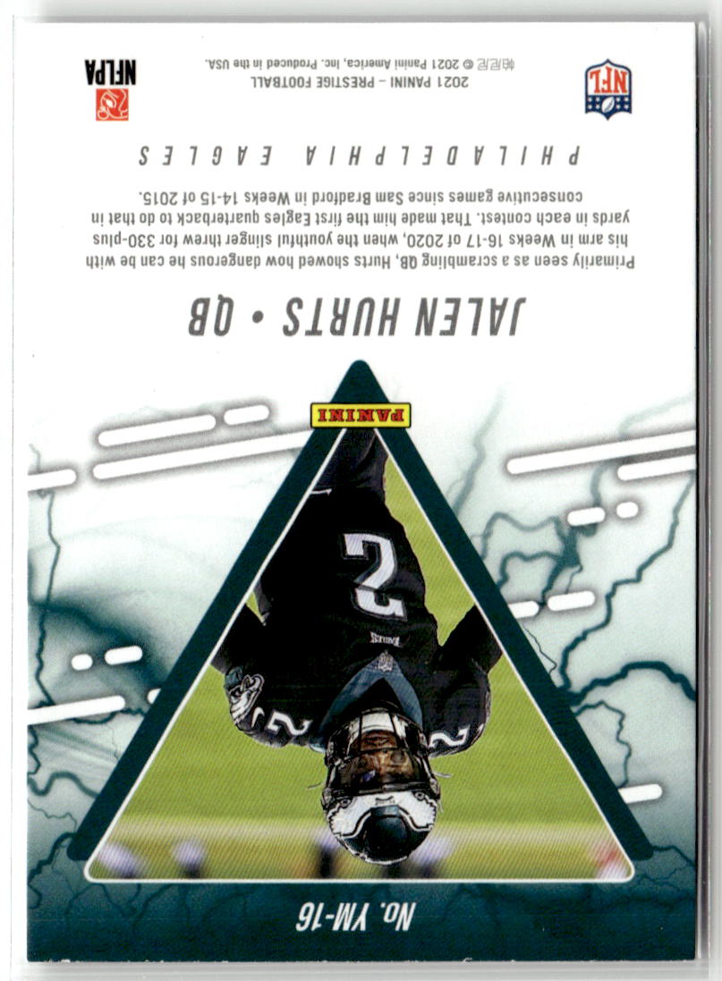 2021 Panini Prestige Youth Movement Jalen Hurts #YM-16 back