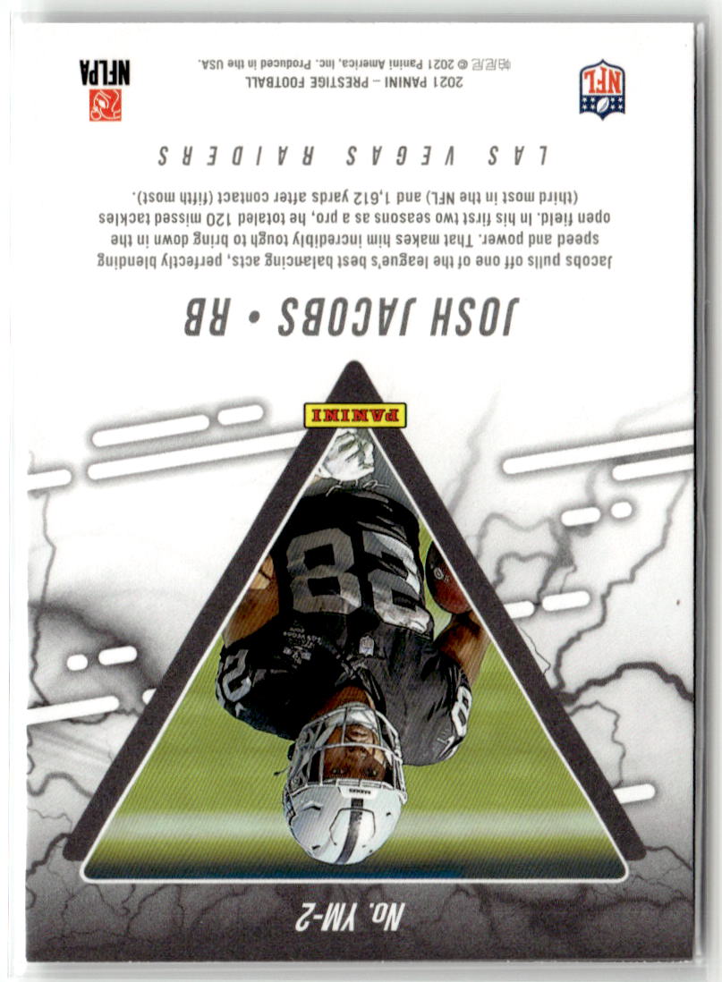 2021 Panini Prestige Youth Movement Josh Jacobs #YM-2 back