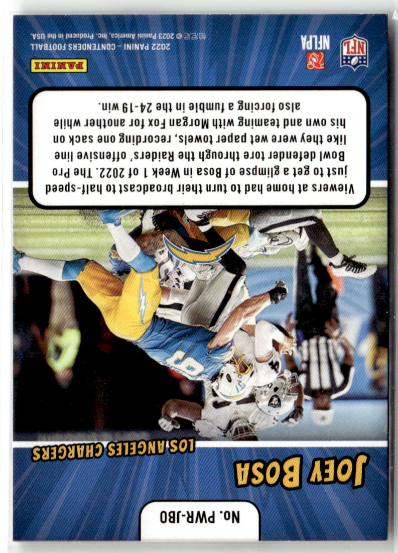 2022 Panini Contenders Power Players Joey Bosa #PWR-JBO back