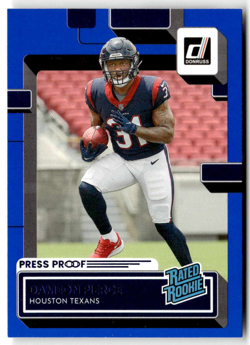 2022 Panini Donruss Dameon Pierce [Press Proof Blue] #340 front