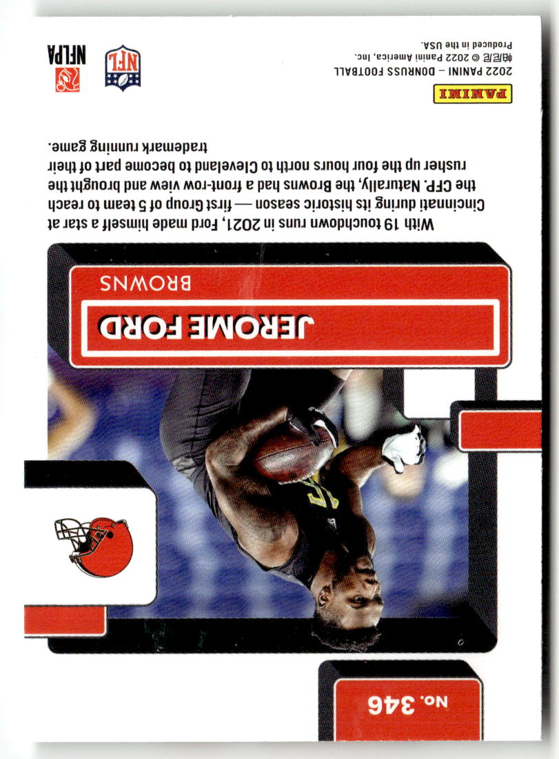 2022 Panini Donruss Jerome Ford #346 (RC) back