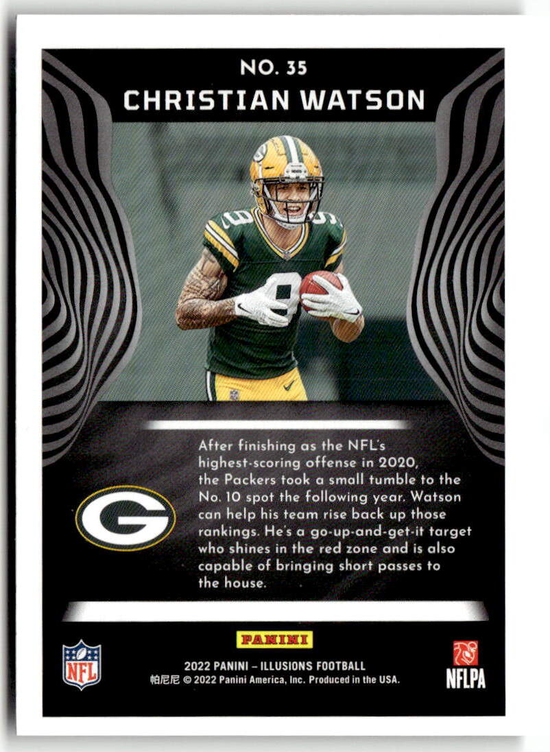 2022 Panini Illusions Christian Watson #35 (RC) back