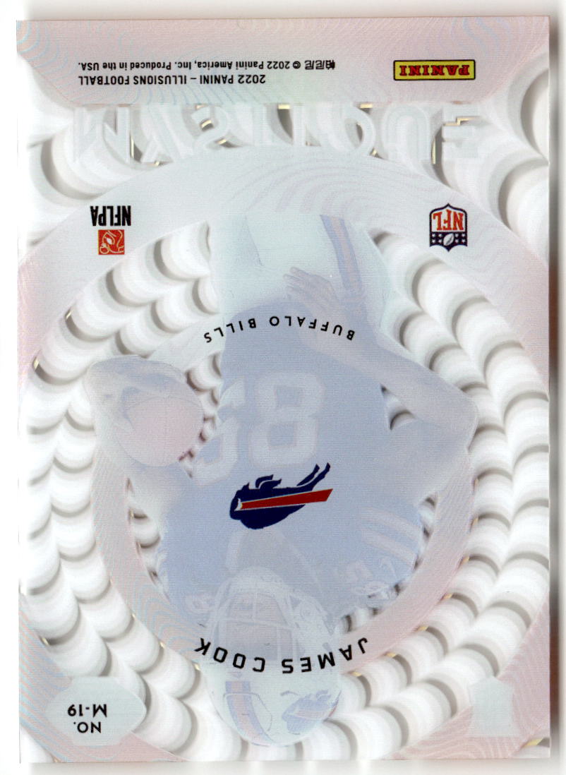 2022 Panini Illusions Mystique James Cook #M-19 (RC) back