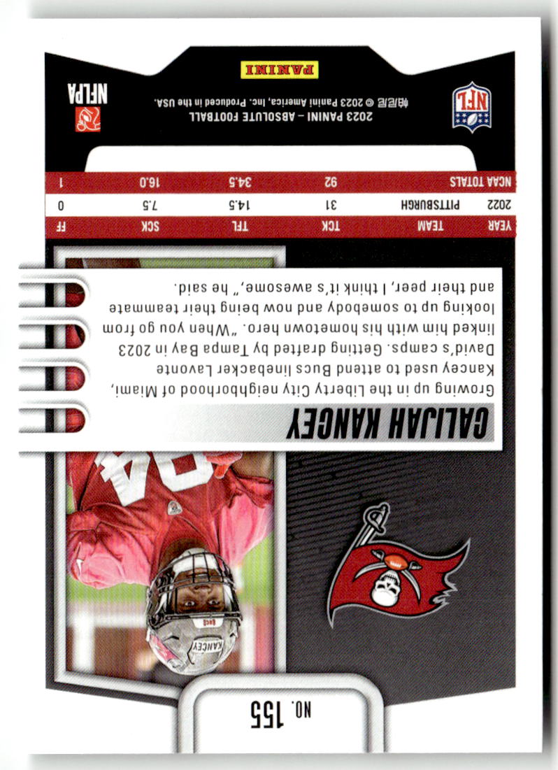 2023 Panini Absolute Calijah Kancey #155 (RC) back