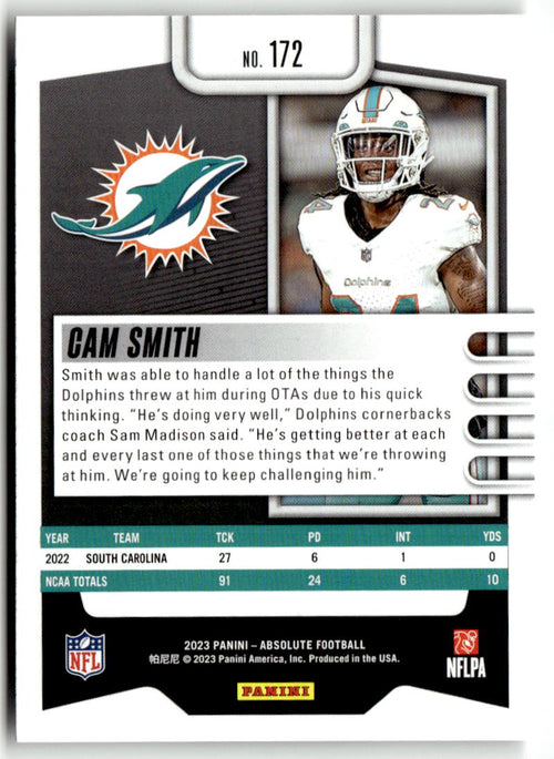 2023 Panini Absolute Cam Smith #172 (RC) back