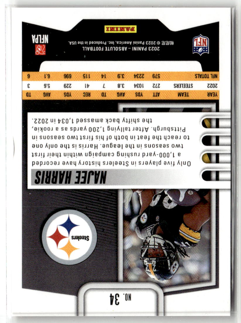 2023 Panini Absolute Najee Harris [Red Squares] #34 back