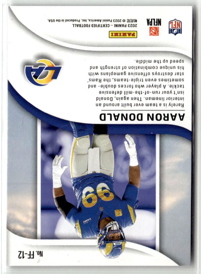 2023 Panini Certified Franchise Foundations Aaron Donald #FF-12 back