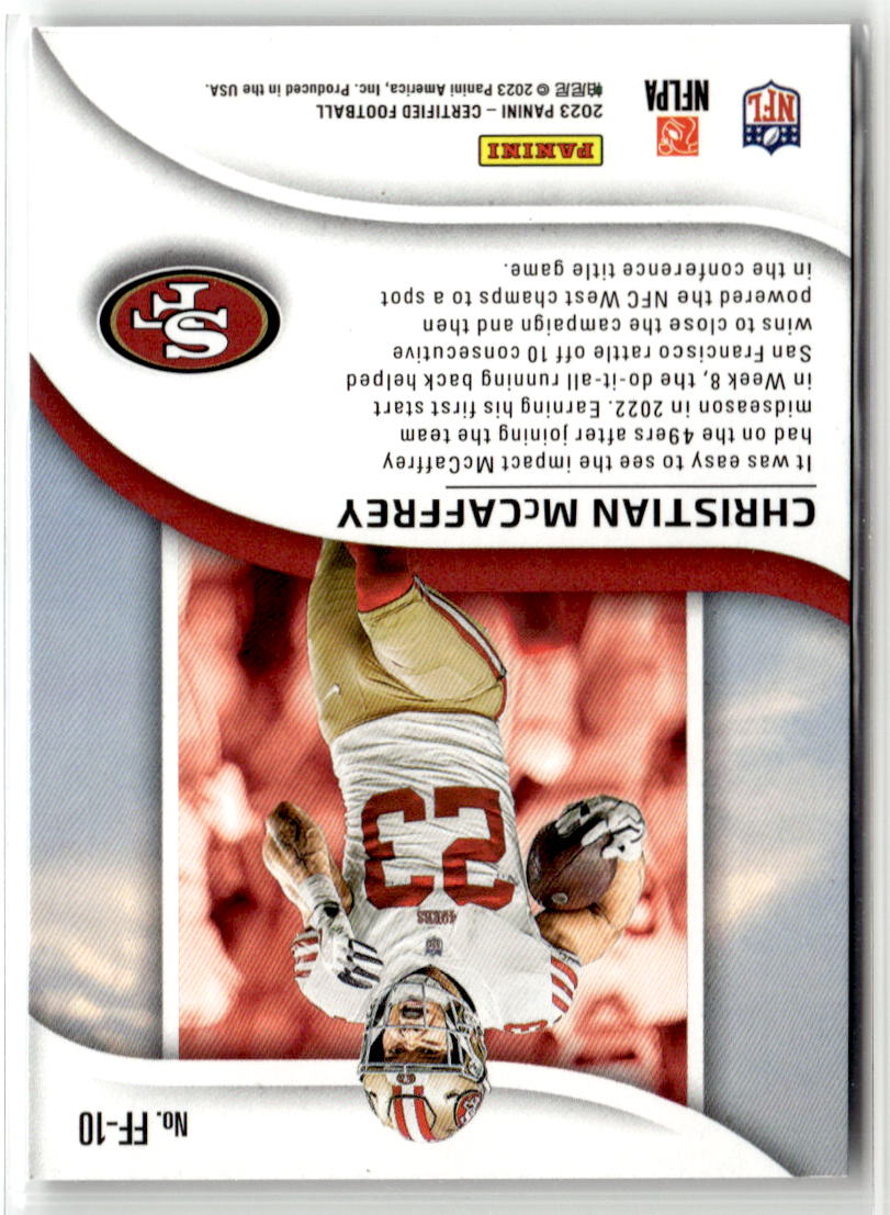 2023 Panini Certified Franchise Foundations Christian McCaffrey #FF-10 back