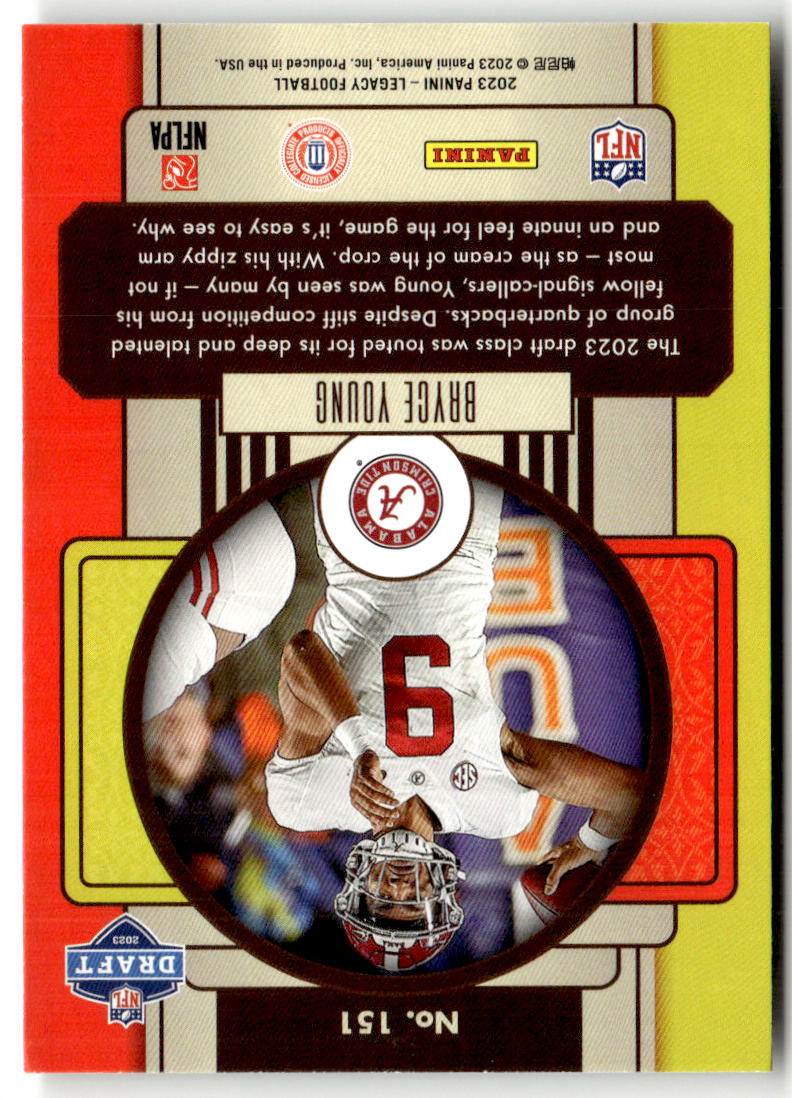 2023 Panini Legacy Bryce Young #151 (RC) back