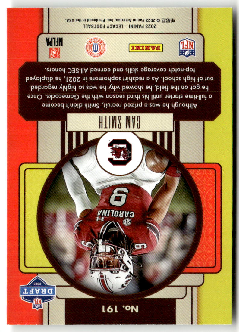 2023 Panini Legacy Cam Smith #191 (RC) back