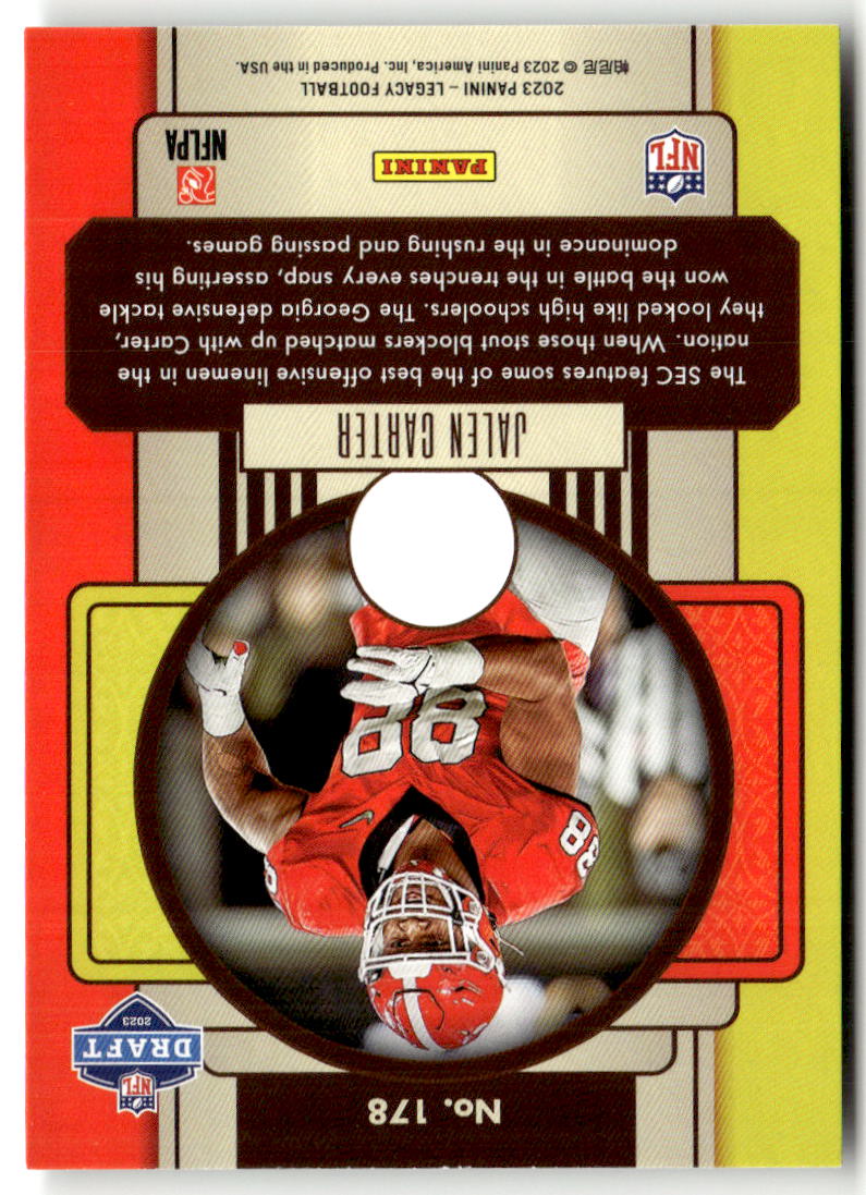 2023 Panini Legacy Jalen Carter #178 (RC) back