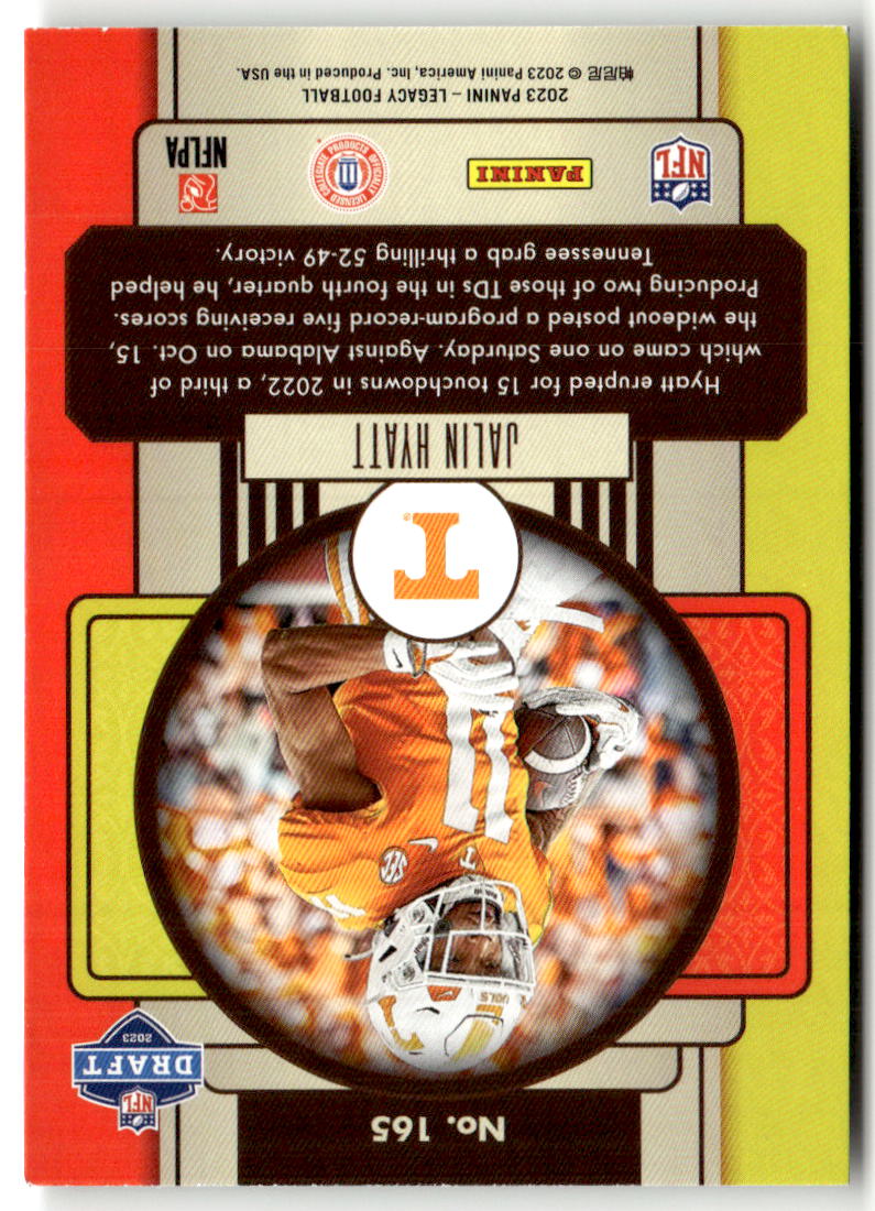 2023 Panini Legacy Jalin Hyatt #165 (RC) back