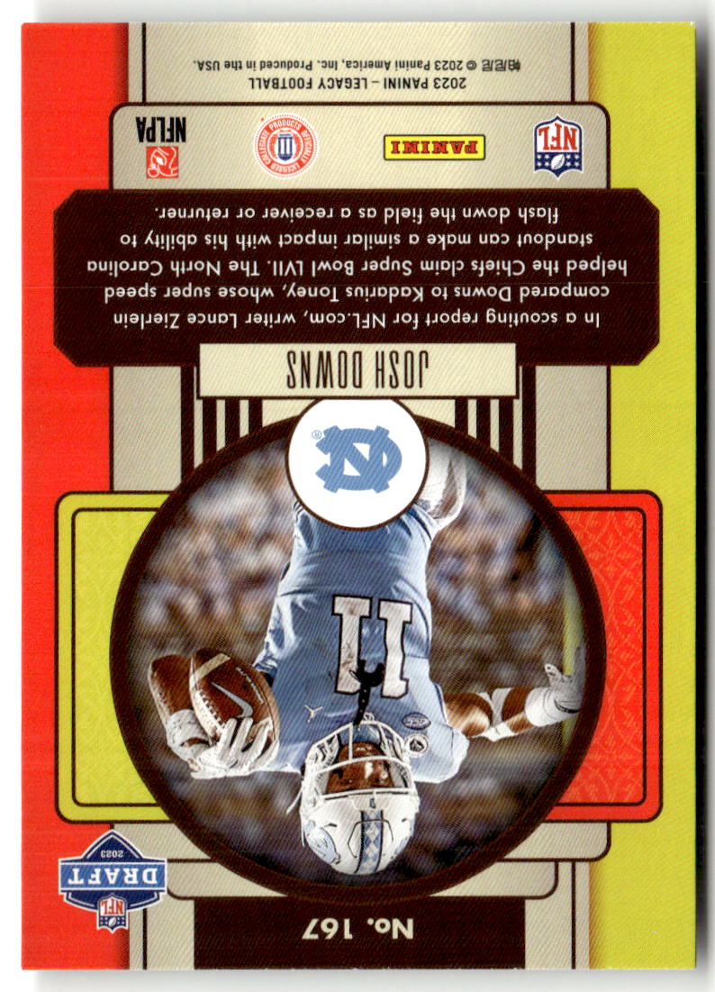 2023 Panini Legacy Josh Downs #167 (RC) back