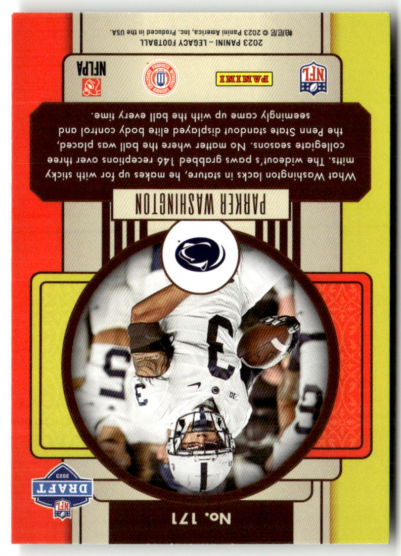 2023 Panini Legacy Parker Washington #171 (RC) back
