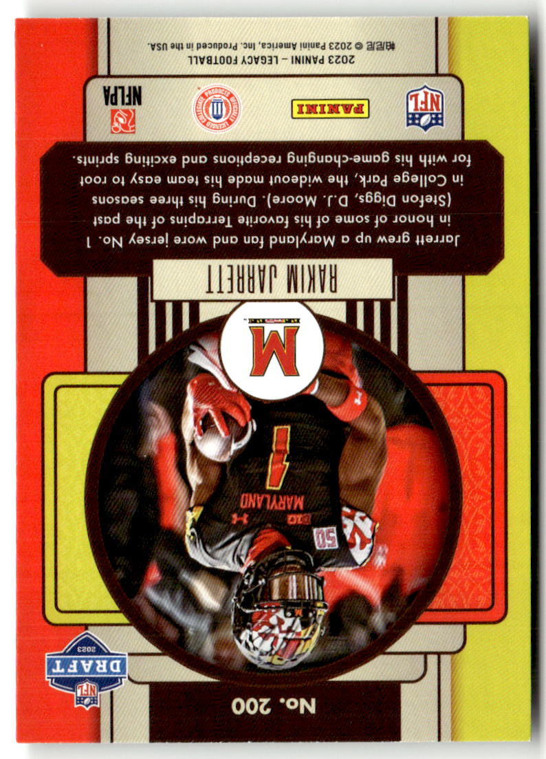 2023 Panini Legacy Rakim Jarrett #200 (RC) back