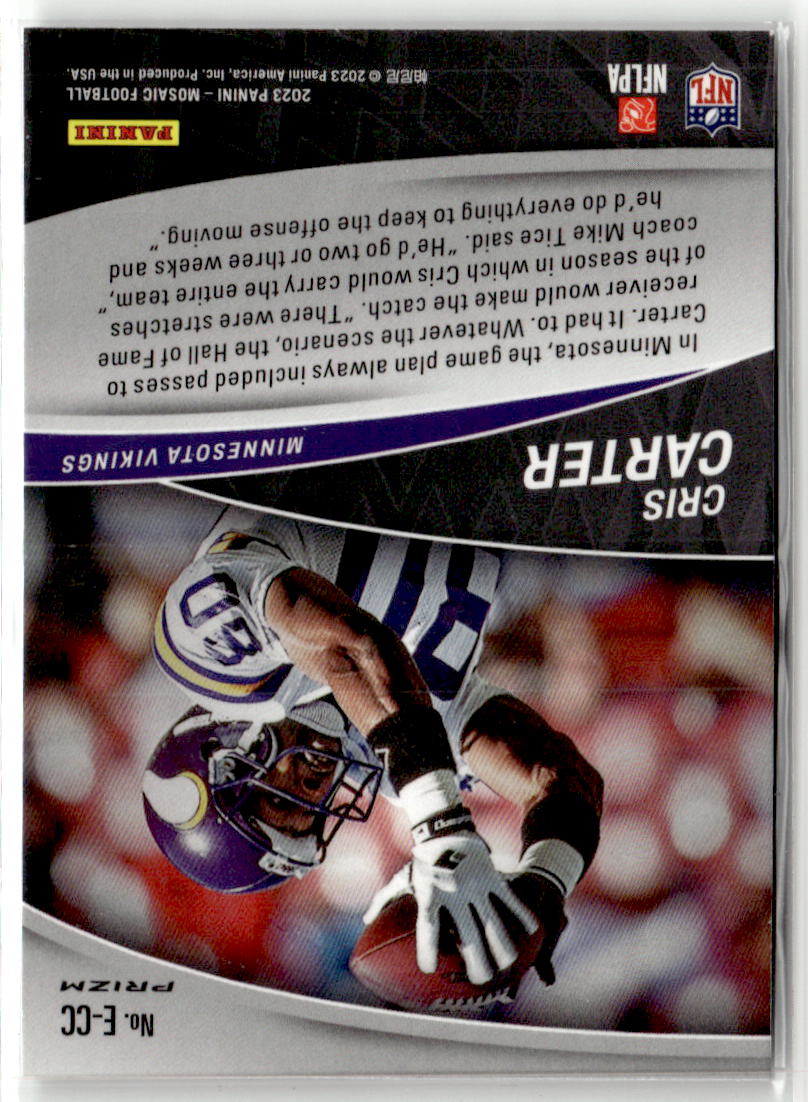 2023 Panini Mosaic Elevate Cris Carter #E-CC back