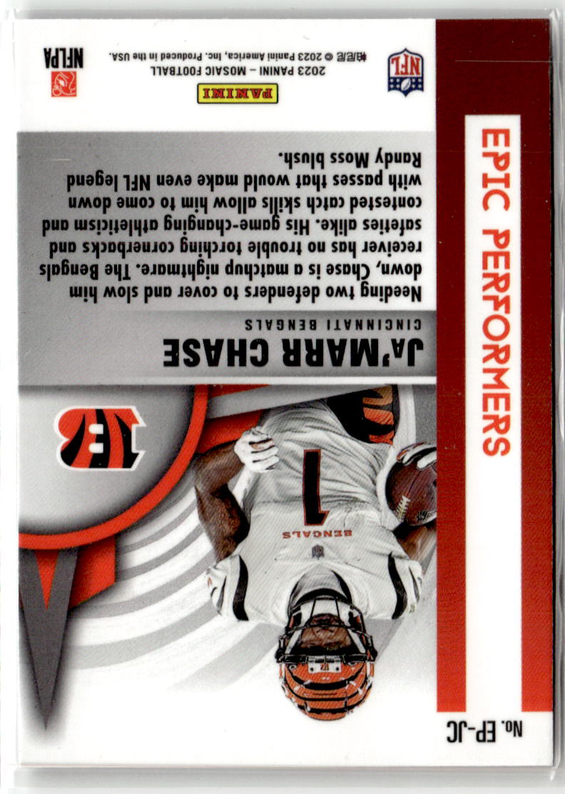 2023 Panini Mosaic Epic Performers Ja'Marr Chase #EP-JC back