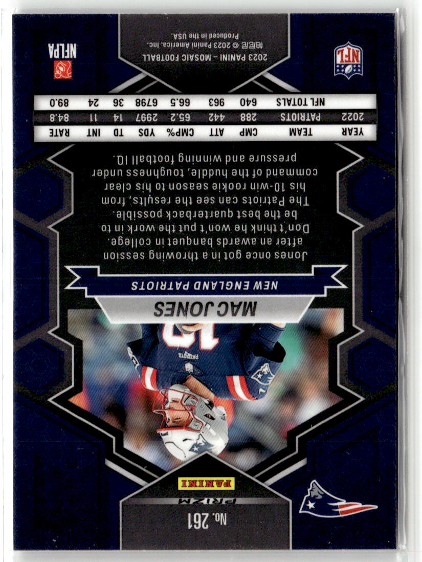 2023 Panini Mosaic Mac Jones [Mosaic] #261 back