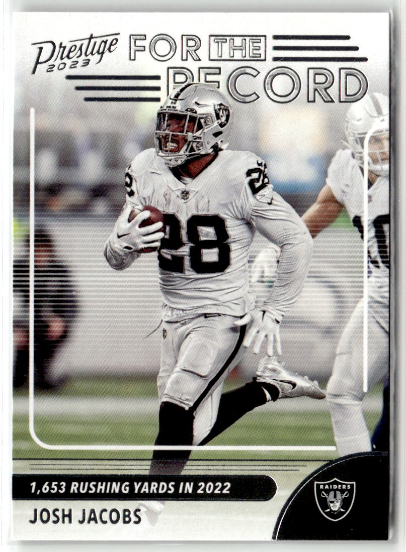 2023 Panini Prestige For the Record Josh Jacobs #5 front
