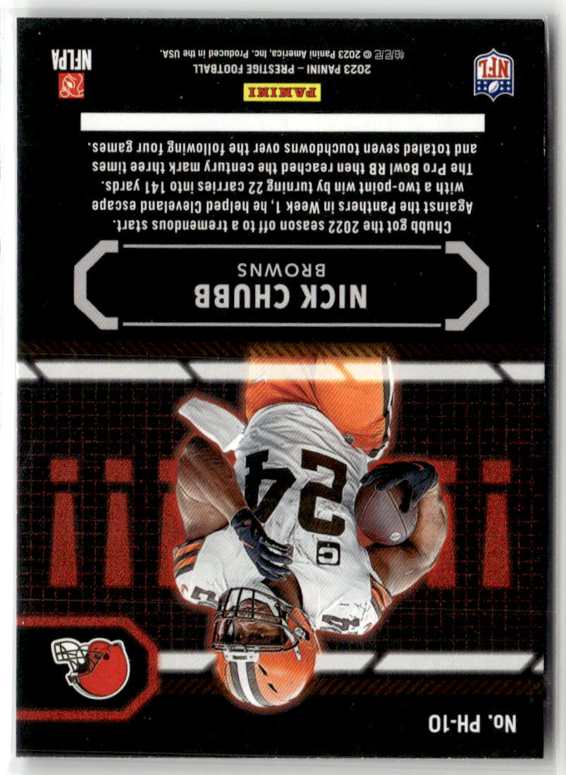 2023 Panini Prestige Power House Nick Chubb #PH-10 back