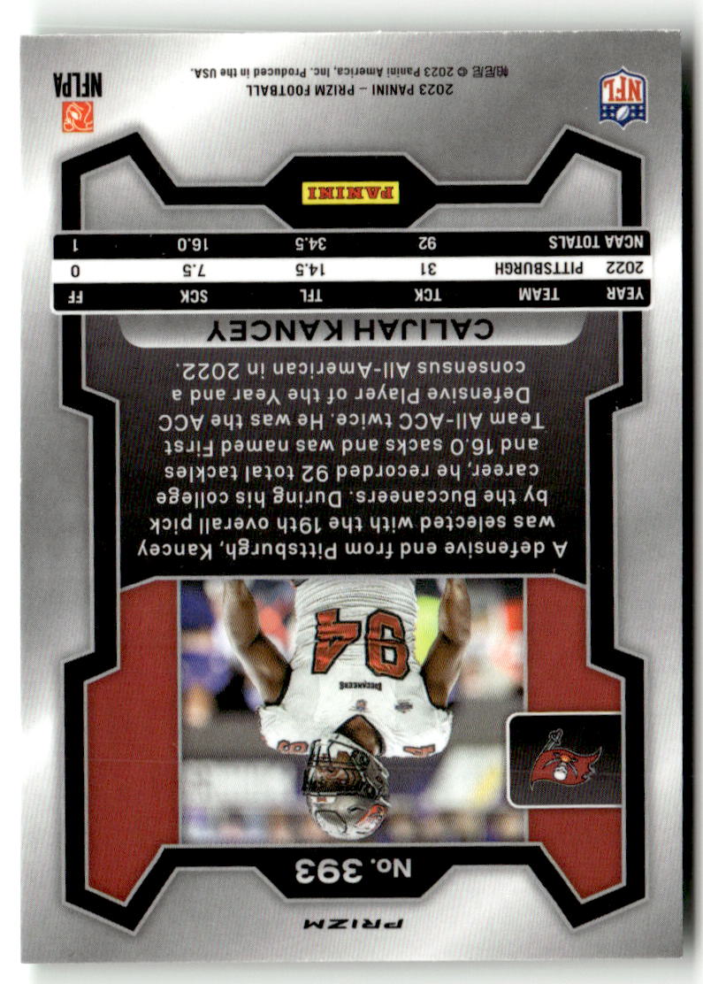 2023 Panini Prizm Calijah Kancey [Green] #393 back