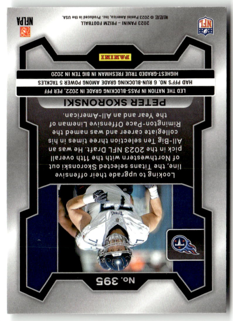 2023 Panini Prizm Peter Skoronski #395 (RC) back