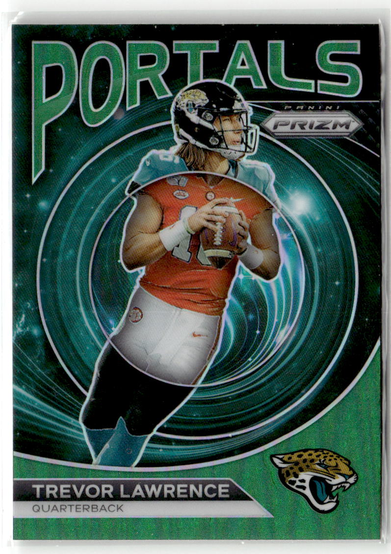2023 Panini Prizm Portals Trevor Lawrence [Prizms Green] #PO-4 front
