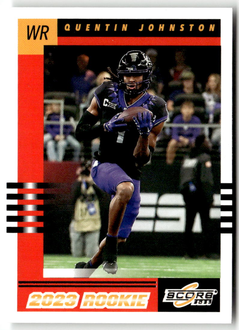 2023 Panini Score 2003 Throwback Rookies Quentin Johnston #6 (RC) front