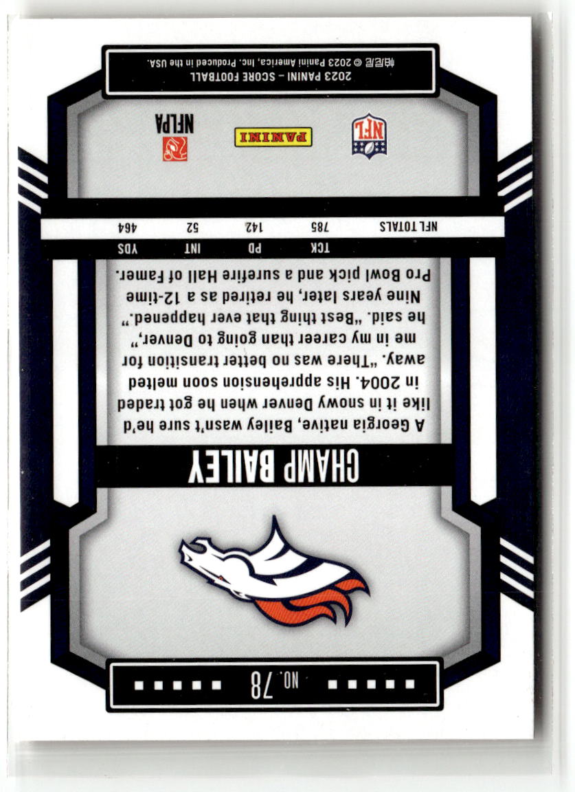 2023 Panini Score Champ Bailey [Gold] #78 back