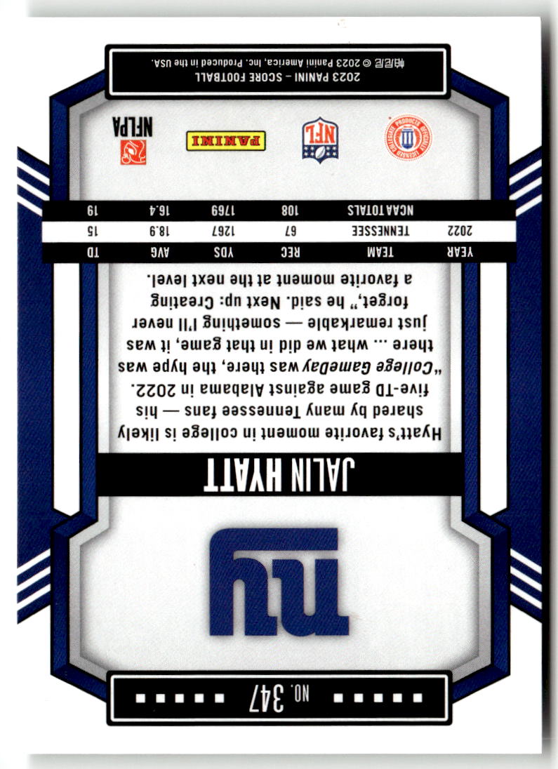 2023 Panini Score Jalin Hyatt #347 (RC) back