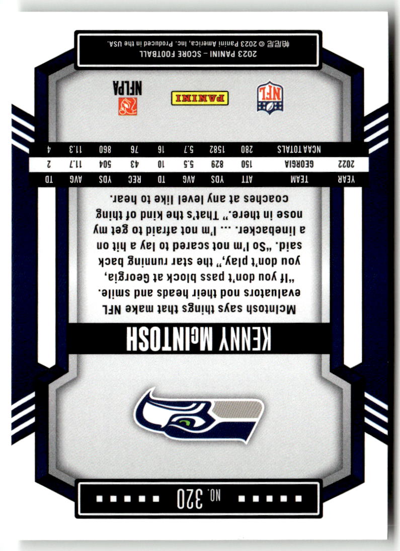 2023 Panini Score Kenny McIntosh #320 (RC)
